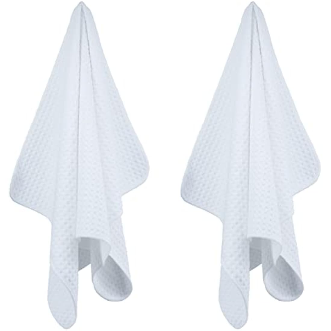 POLYTE Ultra Premium Microfibre Kitchen Dish Tea Towel Waffle Weave, 18 Pack (40x71 cm, White)