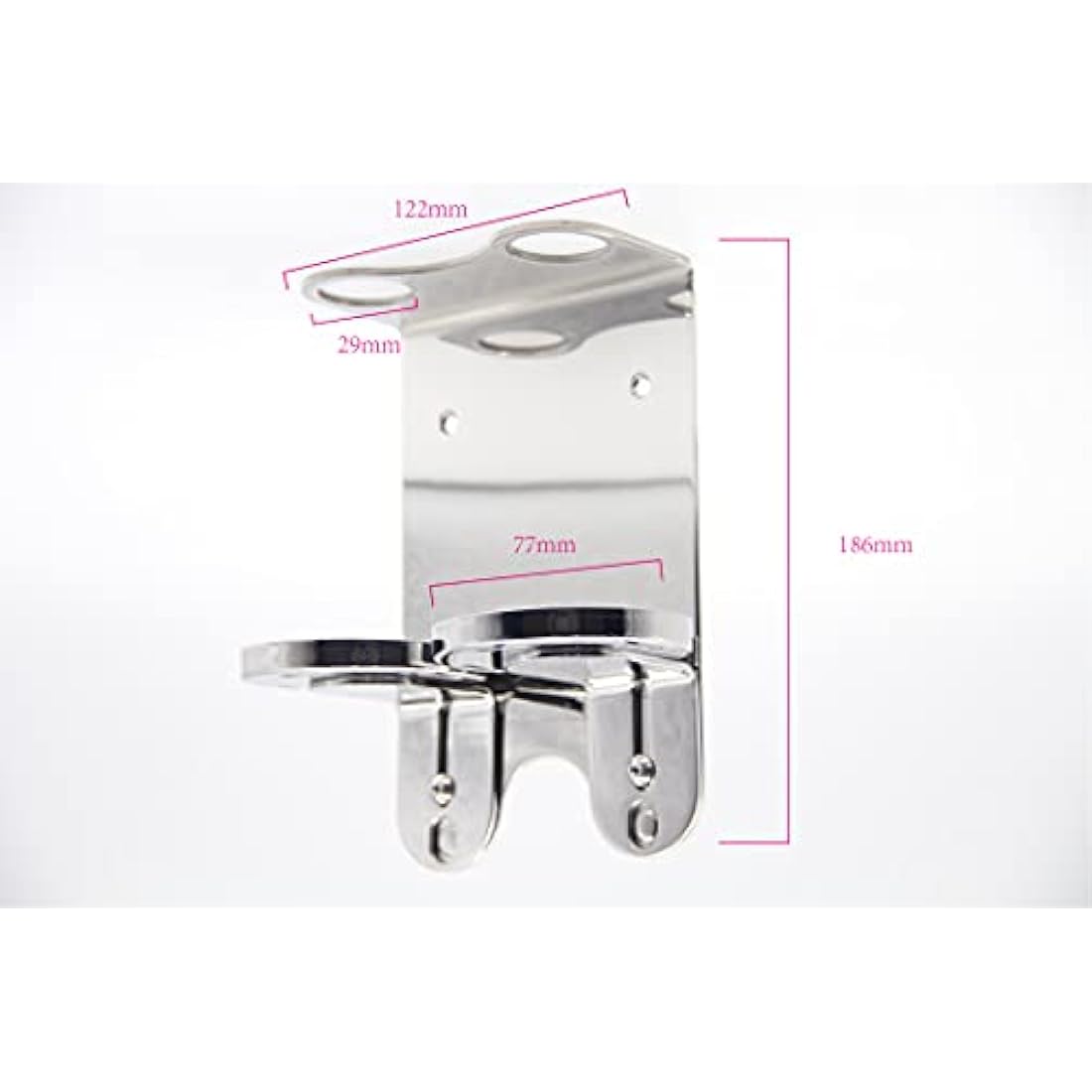 WALL MOUNT 500ML DOUBLE DISPENSER CHROME BOTTLE HOLDER Ideal for Baylis & Harding Bottles