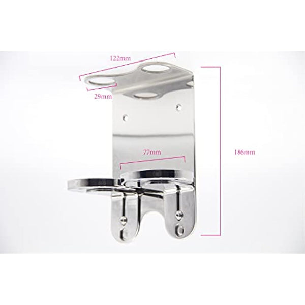 WALL MOUNT 500ML DOUBLE DISPENSER CHROME BOTTLE HOLDER Ideal for Baylis & Harding Bottles