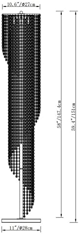 Surpars House Sparkling Elegant Raindrop Crystal Floor Lamp,Silver