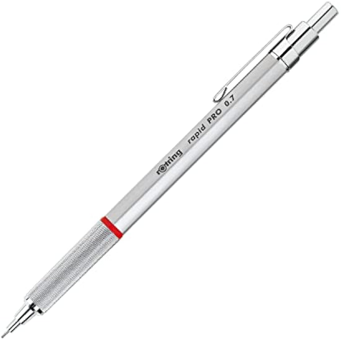 rOtring Rapid Pro Mechanical Pencil | HB 0.7 mm Lead Propelling Pencil | Reduced Lead Breakage | Silver Chrome Full-Metal Barrel