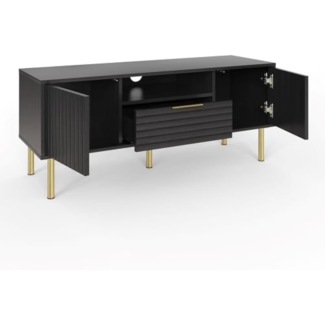 GFW Nervata TV Unit Modern Storage Media Entertainment Living Bedroom Black