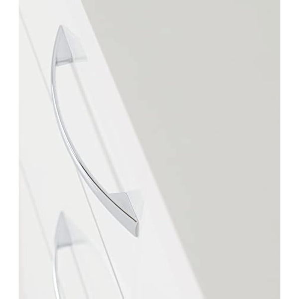 Seconique Nevada 5 Drawer Narrow Chest in White Gloss