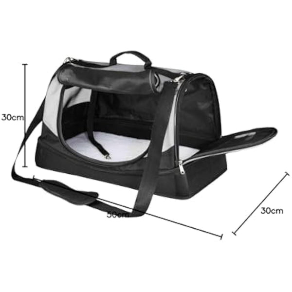 Trixie Tasche Holly, 30 × 30 × 50 cm, schwarz/grau