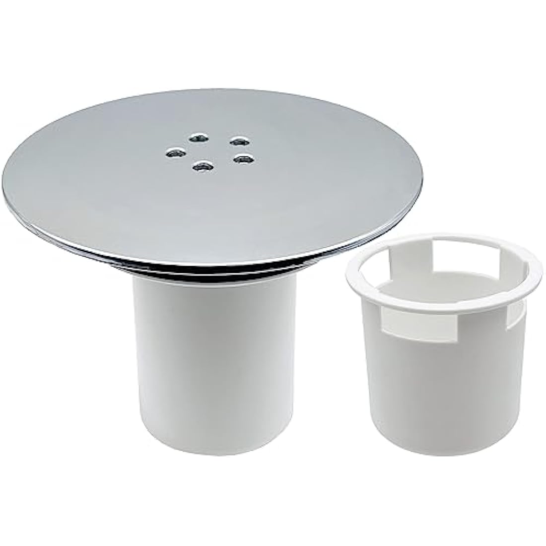 YUNLEX Shower Drain Cover, Chrome, 90mm/115mm, Modern, ABS Plastic and Metal, Removable Top, Fast Flow