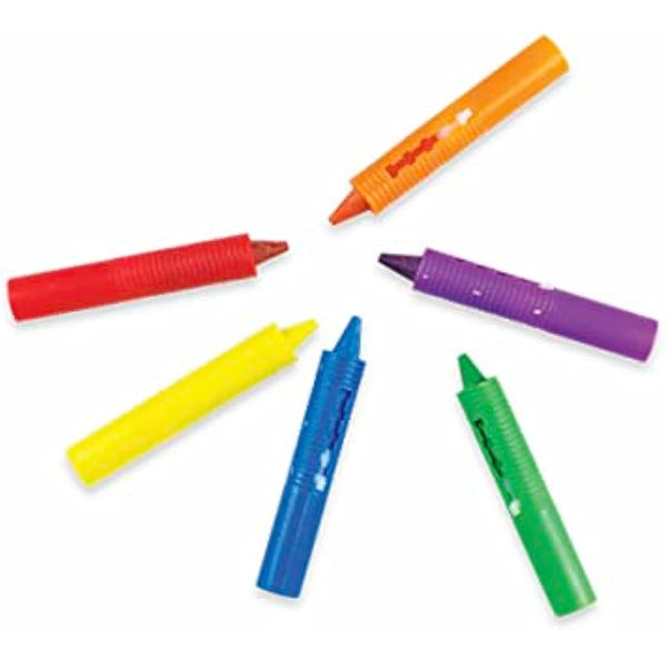 123 BABY Play-tec Bath Crayons for Draw, Develop Creativity, Imagination, Scribble and Make Bath Time Fun, Easy Washable Wipe Clean-6 Pack