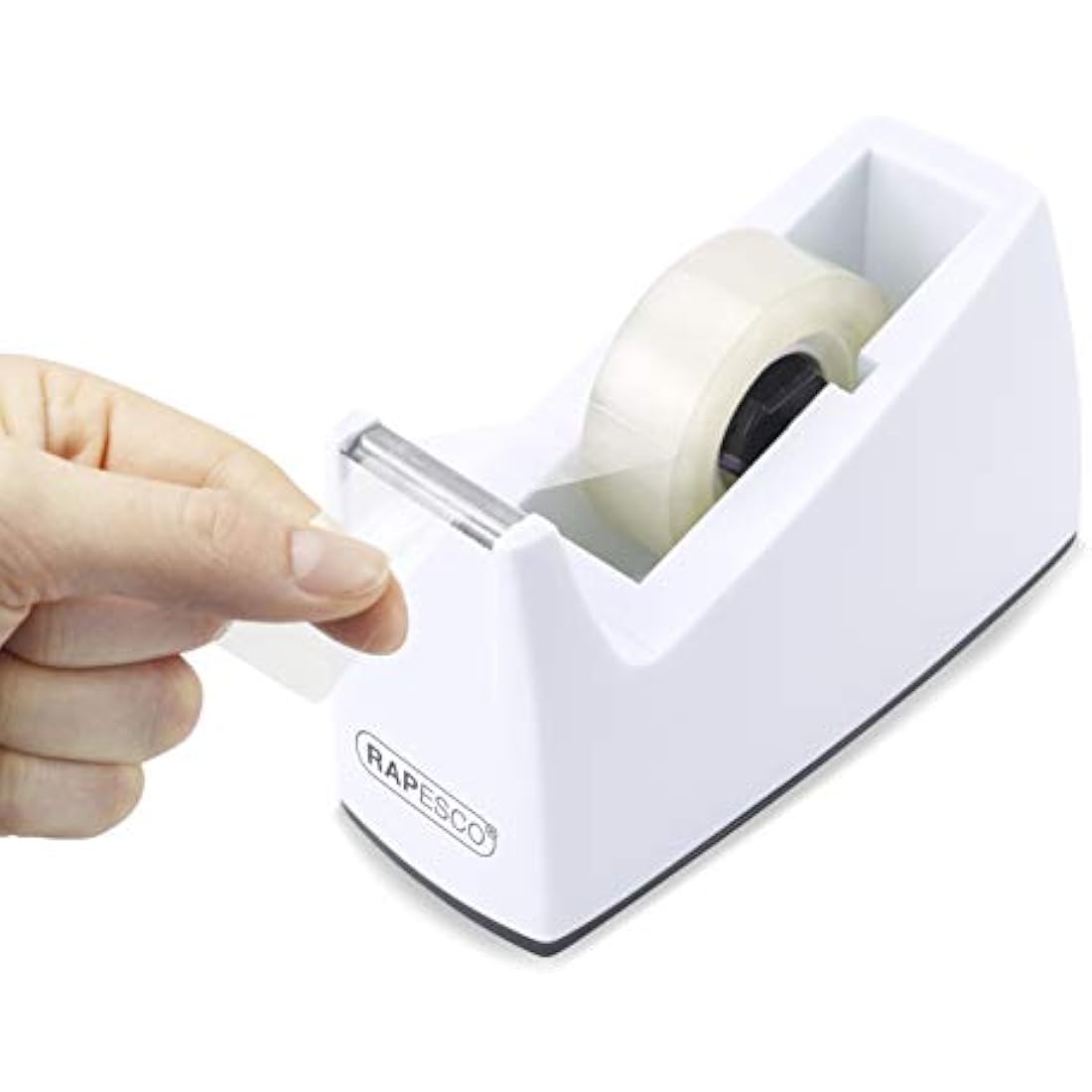 Rapesco 1620 300 Tape Dispenser for Rolls with 1" (25 mm) Core, Includes 4 Tape Rolls, White