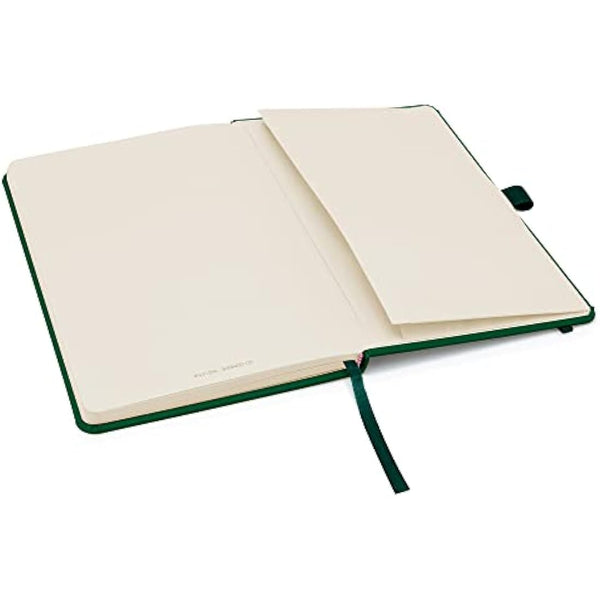Notes London Bulk Pack 25 x A5 Notebook with Lined Pages, Pen Loop and Expandable Paper Pocket Hardback Journal Note Book Notes, packs, sets, multipack, bulk packed, pack, set (Green)