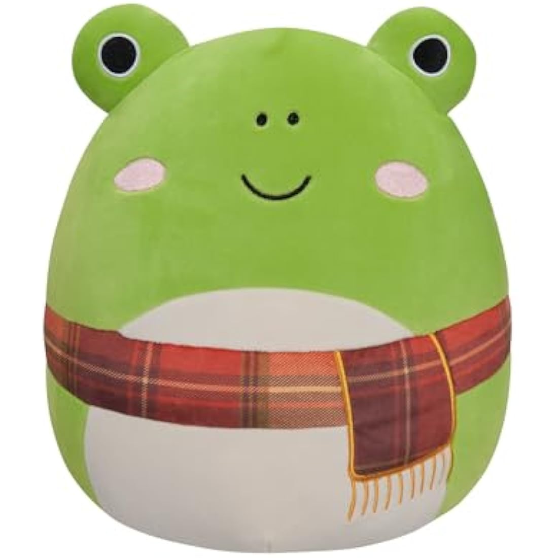 Original Squishmallows12-Inch Wendy the Green Frog With Plaid Scarf Medium-Sized Plush