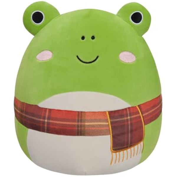 Original Squishmallows12-Inch Wendy the Green Frog With Plaid Scarf Medium-Sized Plush