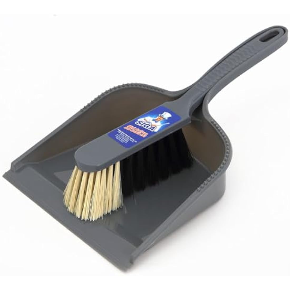 MR.SIGA Dustpan and brush set - Pack of 2, Blue & Grey