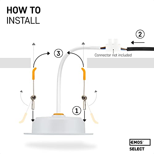 EMOS LED Downlights for Ceiling, 5W/500 Lumens, Cold White 6000K | IP54 Waterproof LED Spot Lights for Bathroom etc. | Set of 6 Recessed LED Ceiling