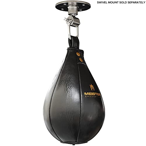 Meister SpeedKills Leather Speed Bag with Lightweight Latex Pocket - Black, Medium 9.5" x 6"