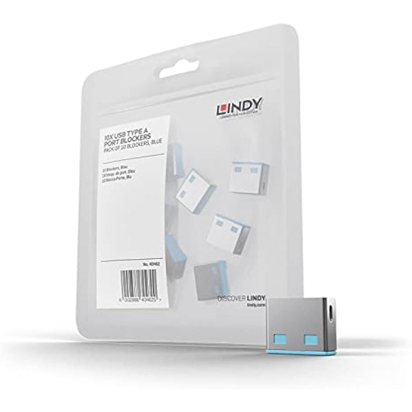LINDY USB Port Blocker (without key) - Pack of 10 Colour Code: Blue