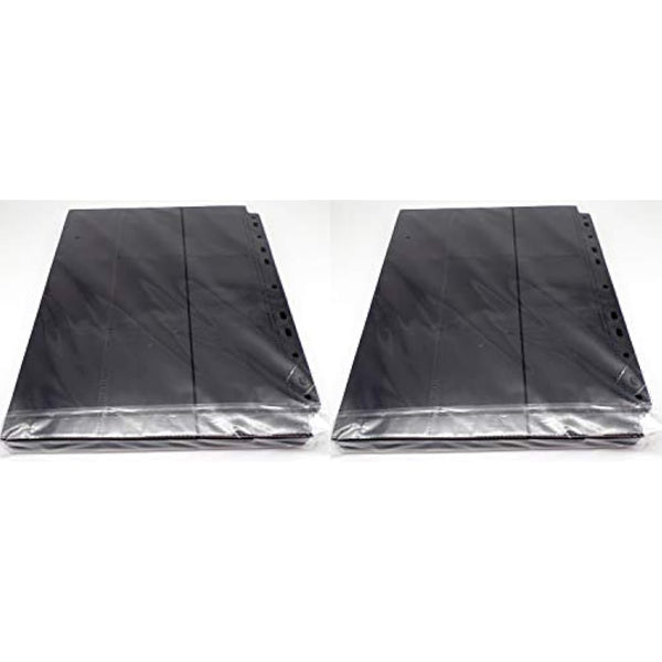 docsmagic.de 100 18-Pocket Pages Black - Sideloading - MTG PKM YGO - 11-Hole