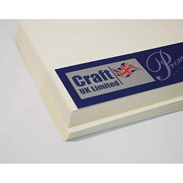 Craft UK W104 6x6 Linen Card and Envelope Pack of 50 - Ivory
