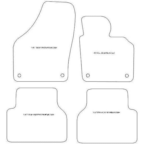 Car Mats FOR Volkswagen Tiguan 2008-2016 Black Carpet - Red Ribbed Trim - Black Rectangle Heel Pad [SAPP-1055]