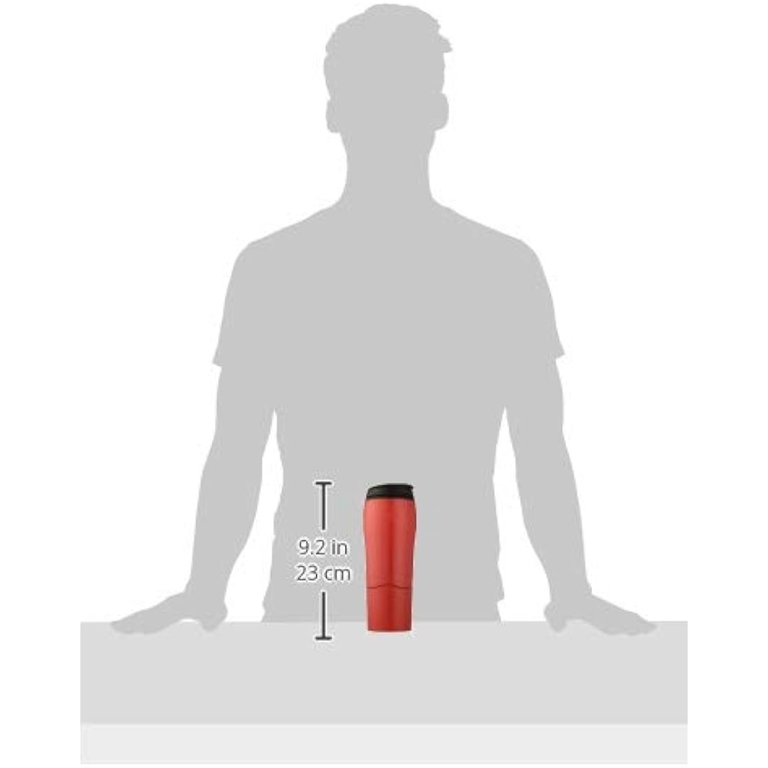 Mighty Mug 17920225 Go - The Plastic Travel Mug That Won't Fall Over (0.47 Litre), Red