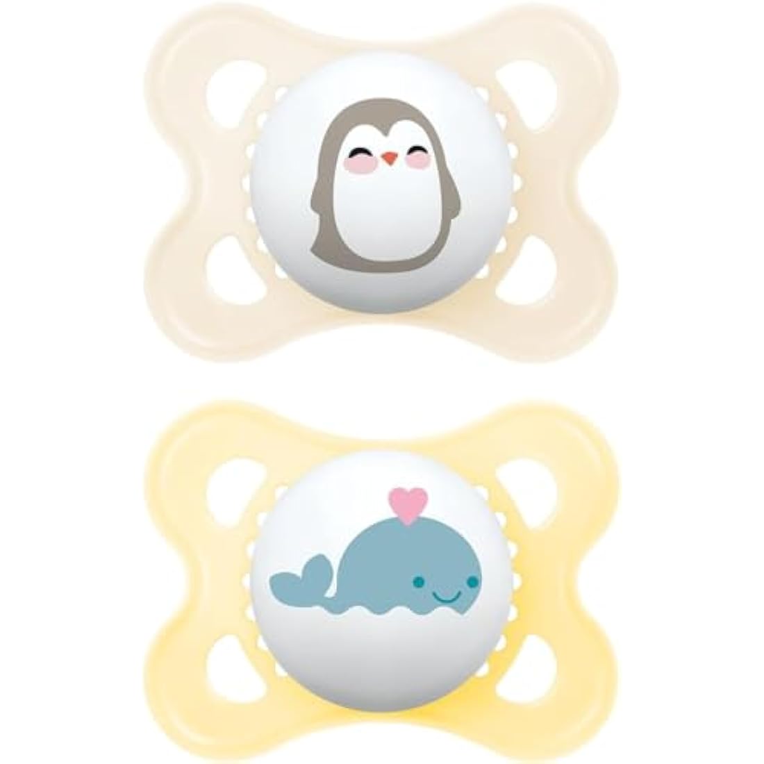 MAM Original Soothers | 0-6 Months | 2 Pack | Comes in Dummy Steriliser Case | Sustainable Materials | Baby Accessories | Cream (Various Designs)