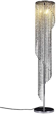 Surpars House Sparkling Elegant Raindrop Crystal Floor Lamp,Silver