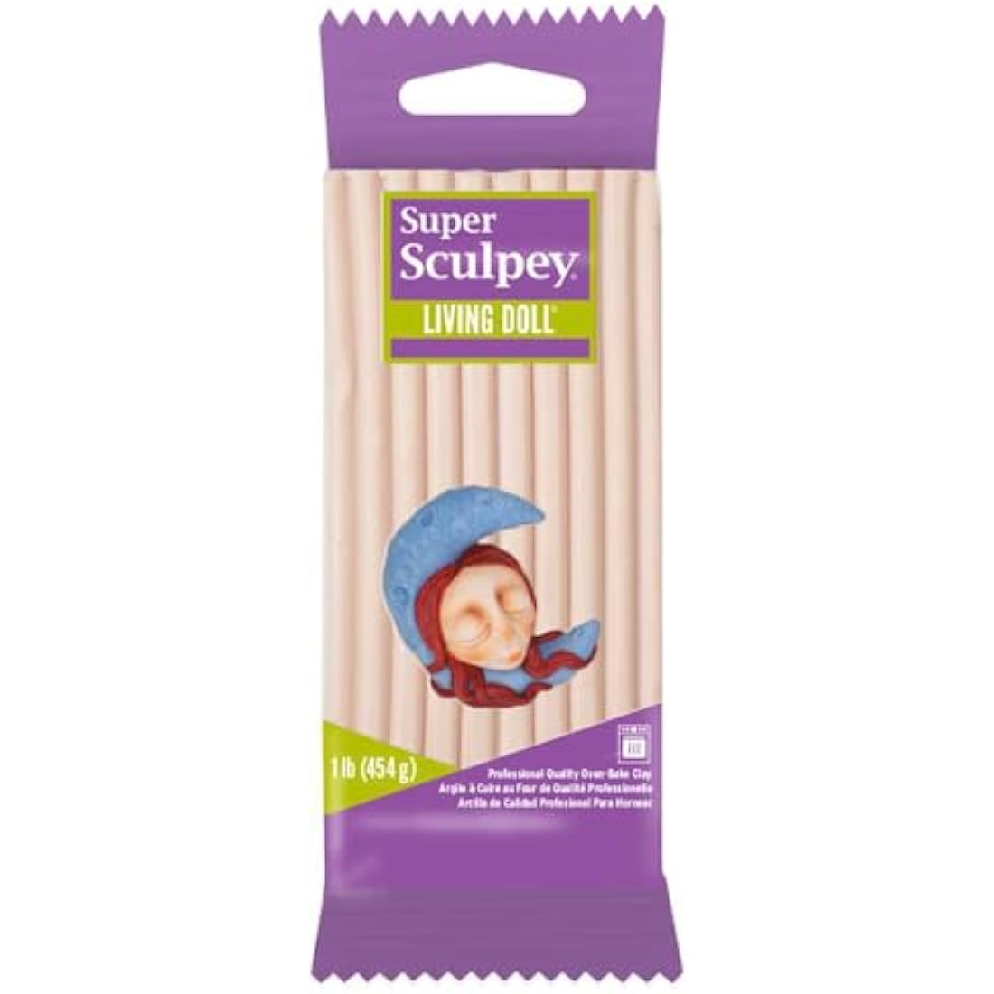 Sculpey Super Sculpey ZSLD-3 Living Doll Clay, 454 g, Light