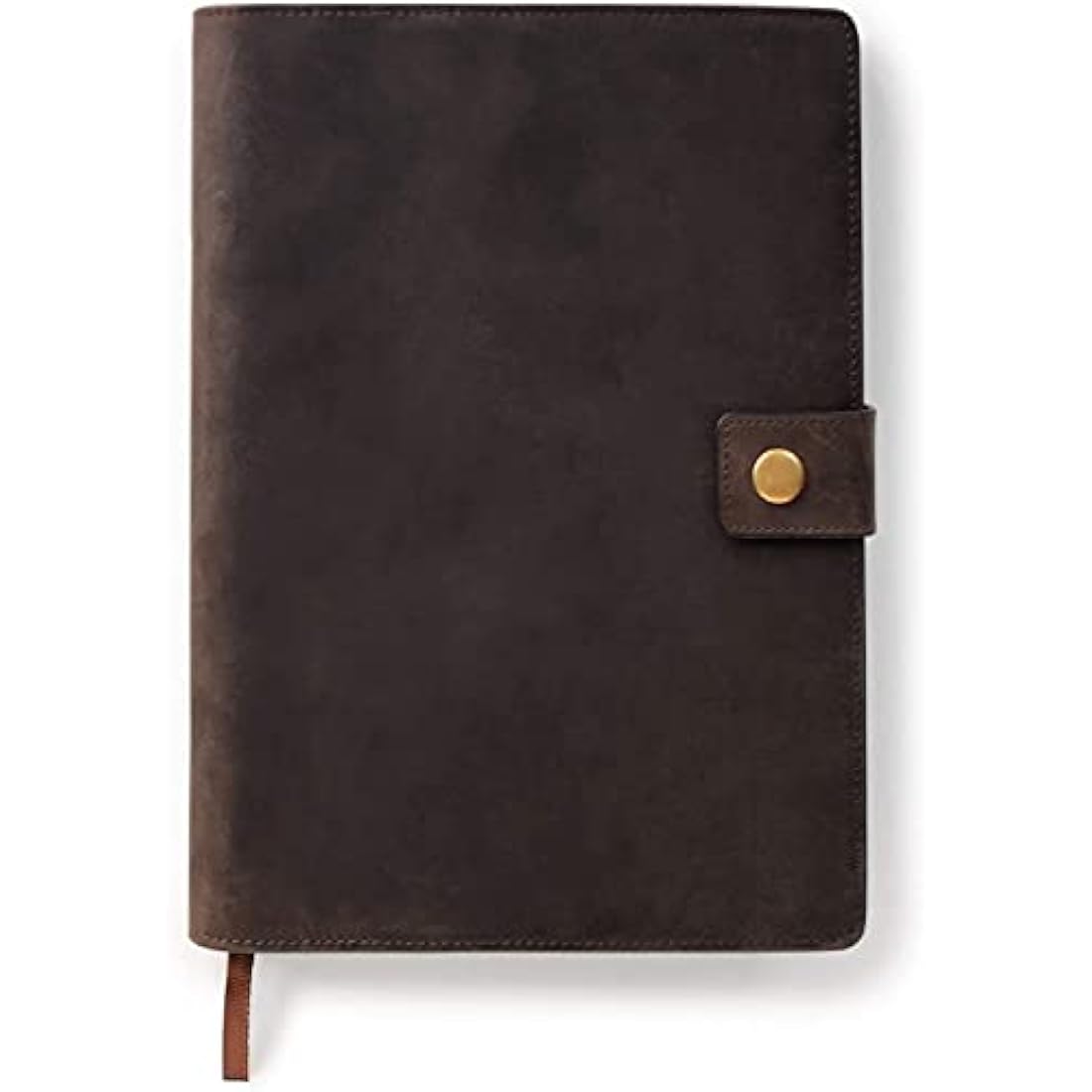 CASE ELEGANCE Full Grain Premium Leather Refillable Journal Cover with A5 Lined Notebook, Pen Loop, Card Slots, Brass Snap