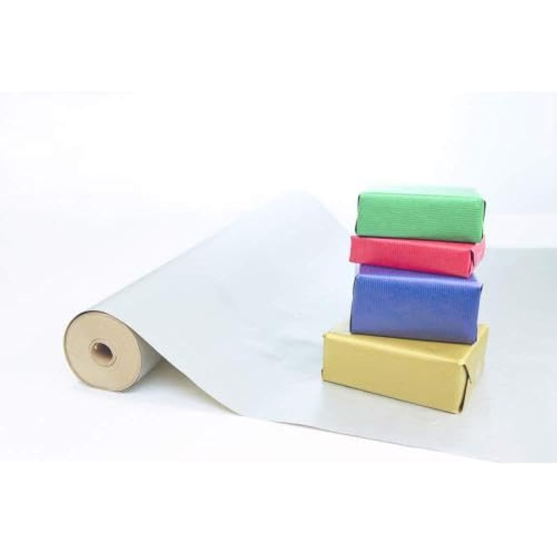 Clairefontaine - Ref 507576C - Nature Kraft Long Roll Wrapping Paper (Single Roll) - 70cm Width x 50m Length, 60gsm Ribbed Kraft Paper - Solid Silver Colour