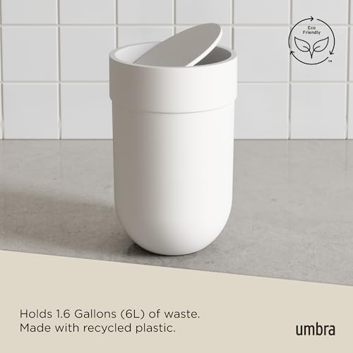 Umbra 023269-660 Touch Waste Bin with Lid, White