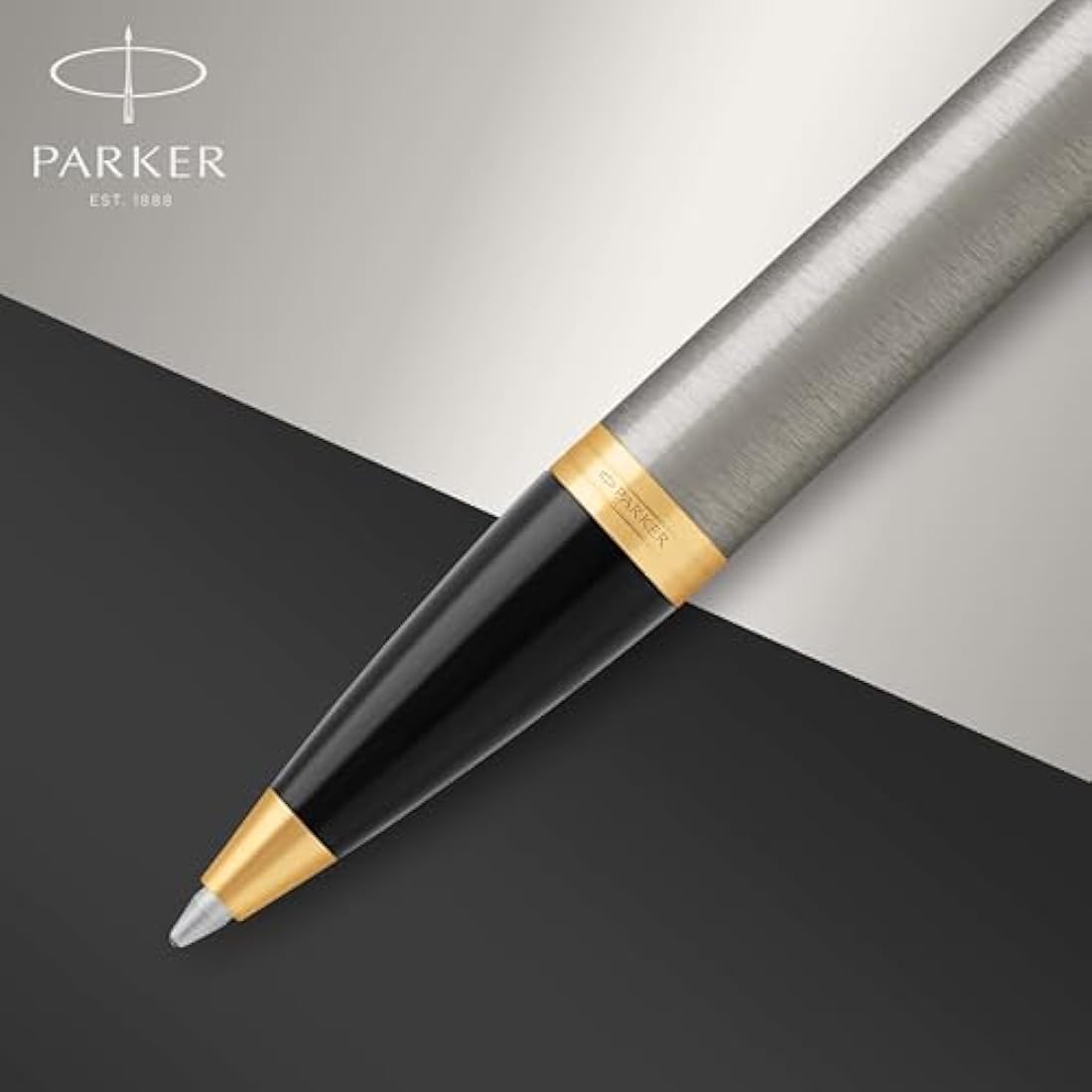 Parker IM Ballpoint Pen | Brushed Metal | Medium Point Blue Ink | Gift Box