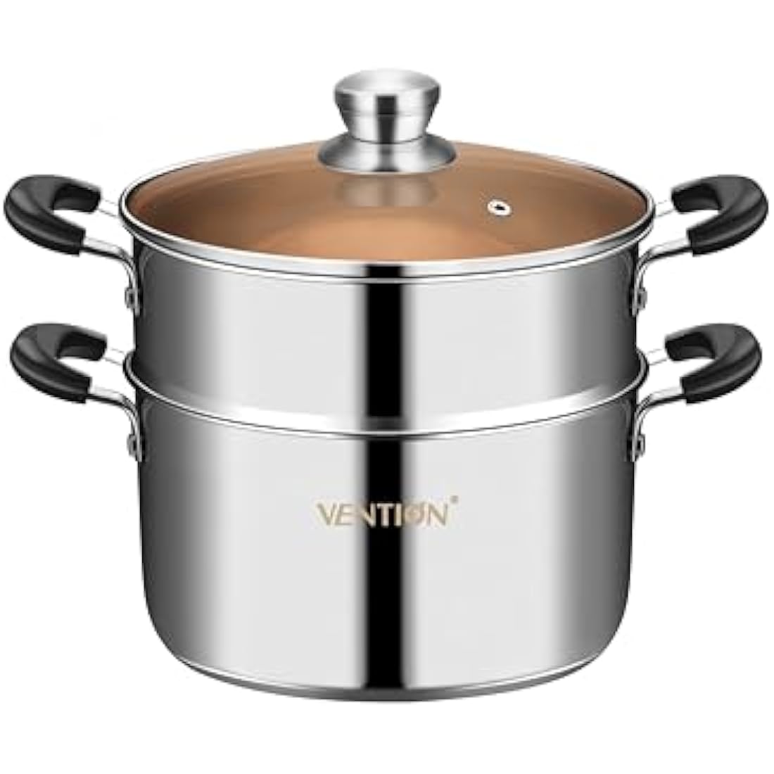 VENTION Stainless Steel Steamer Cooking 24cm for Induction Hob, Vegetable Steamer Pan, Couscous Pot 4.2 L