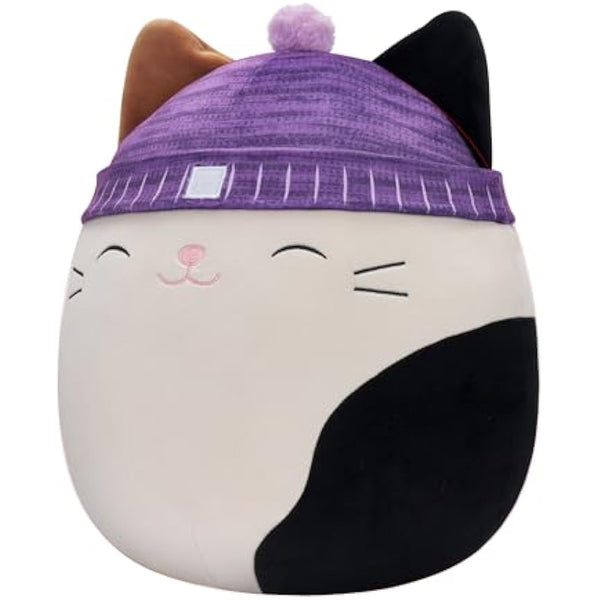 Squishmallows Original 16-Inch Cam the Cat with a Purple Beanie Large-Sized Plush