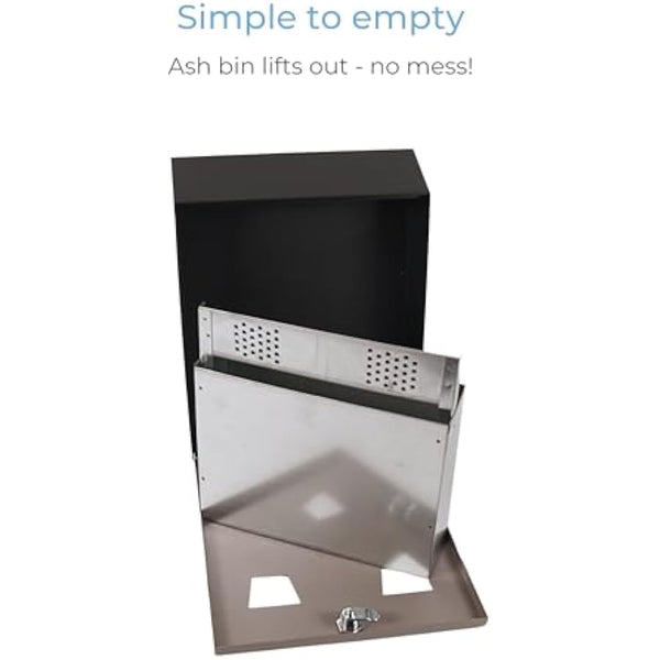 Cathedral Products Outdoor Ashtray with 3.1L Ash Bin & Integrated Extinguisher Panel