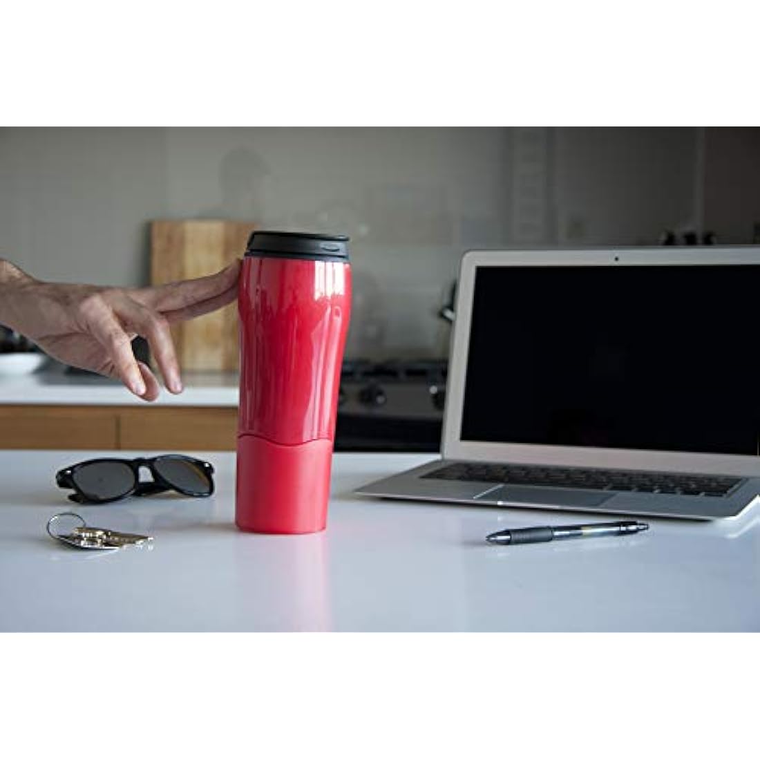 Mighty Mug 17920225 Go - The Plastic Travel Mug That Won't Fall Over (0.47 Litre), Red