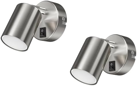 ledscom.de 2 pcs. Wall spot WAIKA Switch Chrome matt LED lamp White 3-Step dimming 609lm