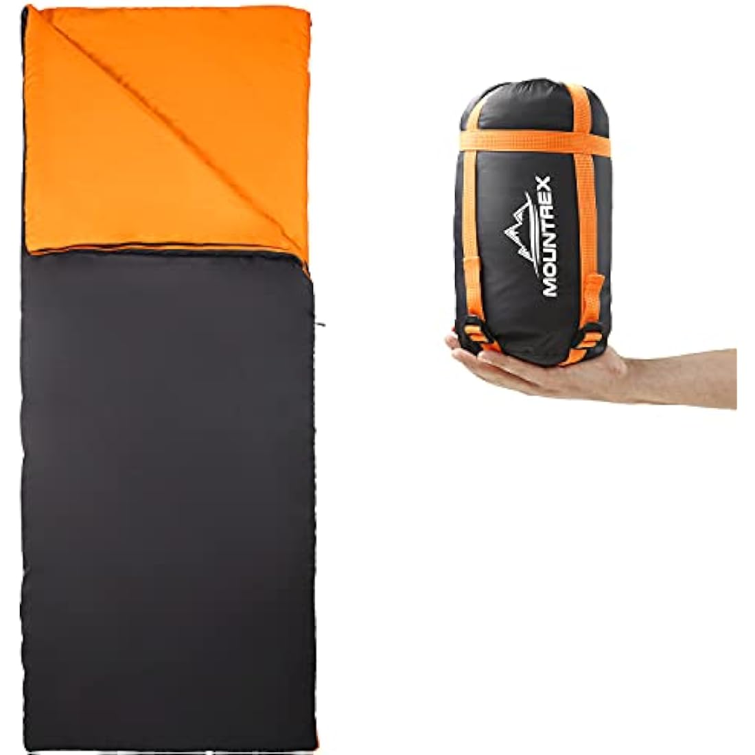 MOUNTREX® Sleeping Bag - Small Pack Size & Ultralight (700g) Summer Blanket Sleeping Bag - Camping, Travel, Festival - Adults