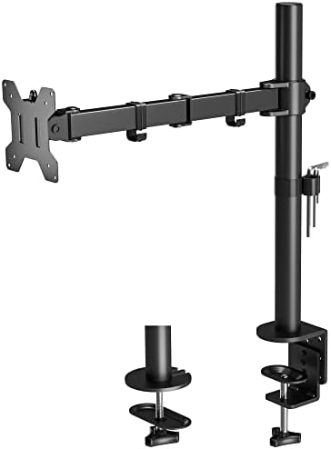 BONTEC Single Monitor Arm Desk Mount for 13-32 inch LCD LED PC Computer Screens TV, Ergonomic Height adjustable Tilt Swivel Rotation Monitor Arm Bracket up to 10kg, VESA Dimensions: 75x75-100x100mm