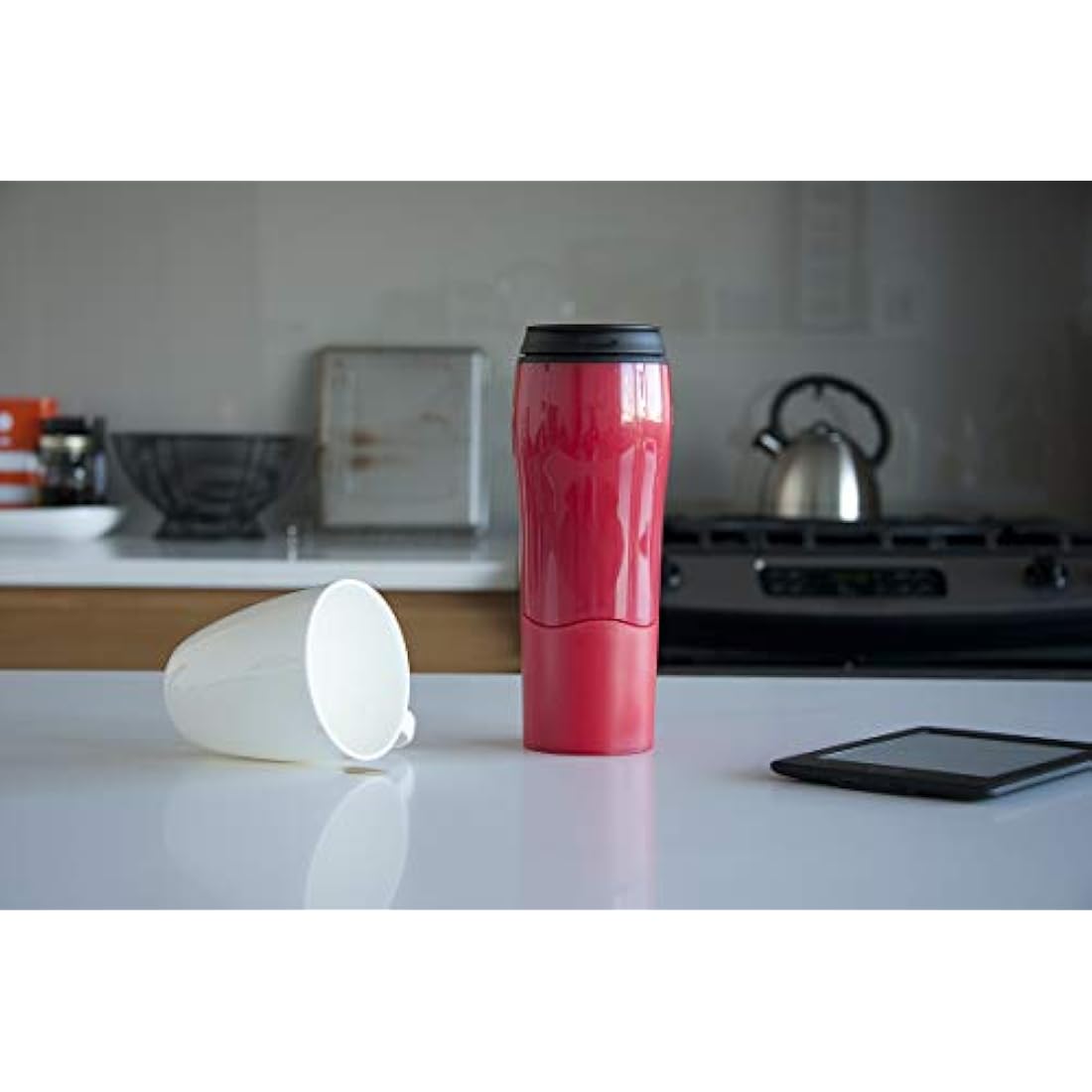 Mighty Mug 17920225 Go - The Plastic Travel Mug That Won't Fall Over (0.47 Litre), Red