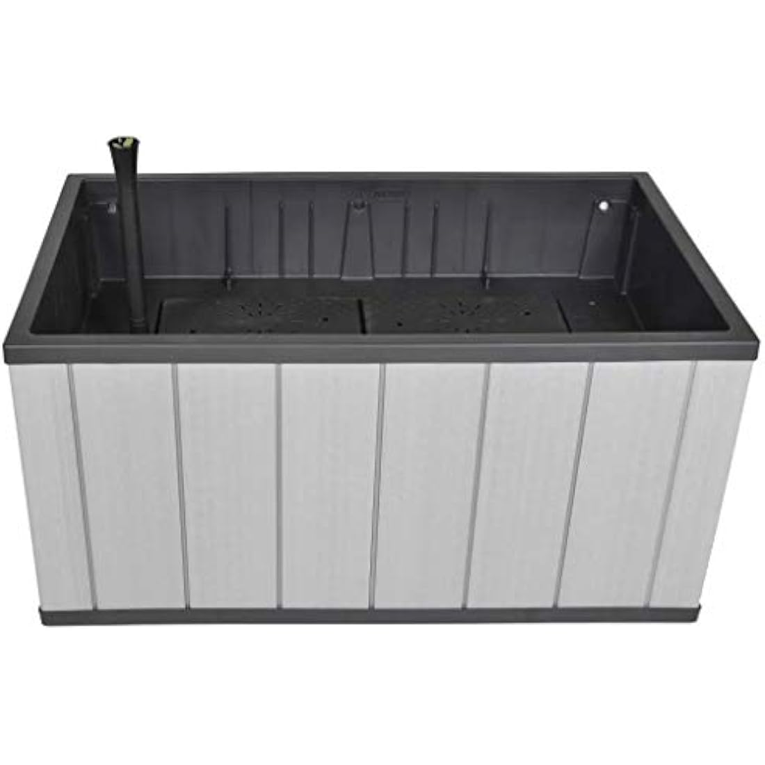 Keter Sequoia Medium Raised Bed for Patio and Balcony, Weatherproof, Grey, Rectangular, 88 Litres, 99 x 58 x 50 cm
