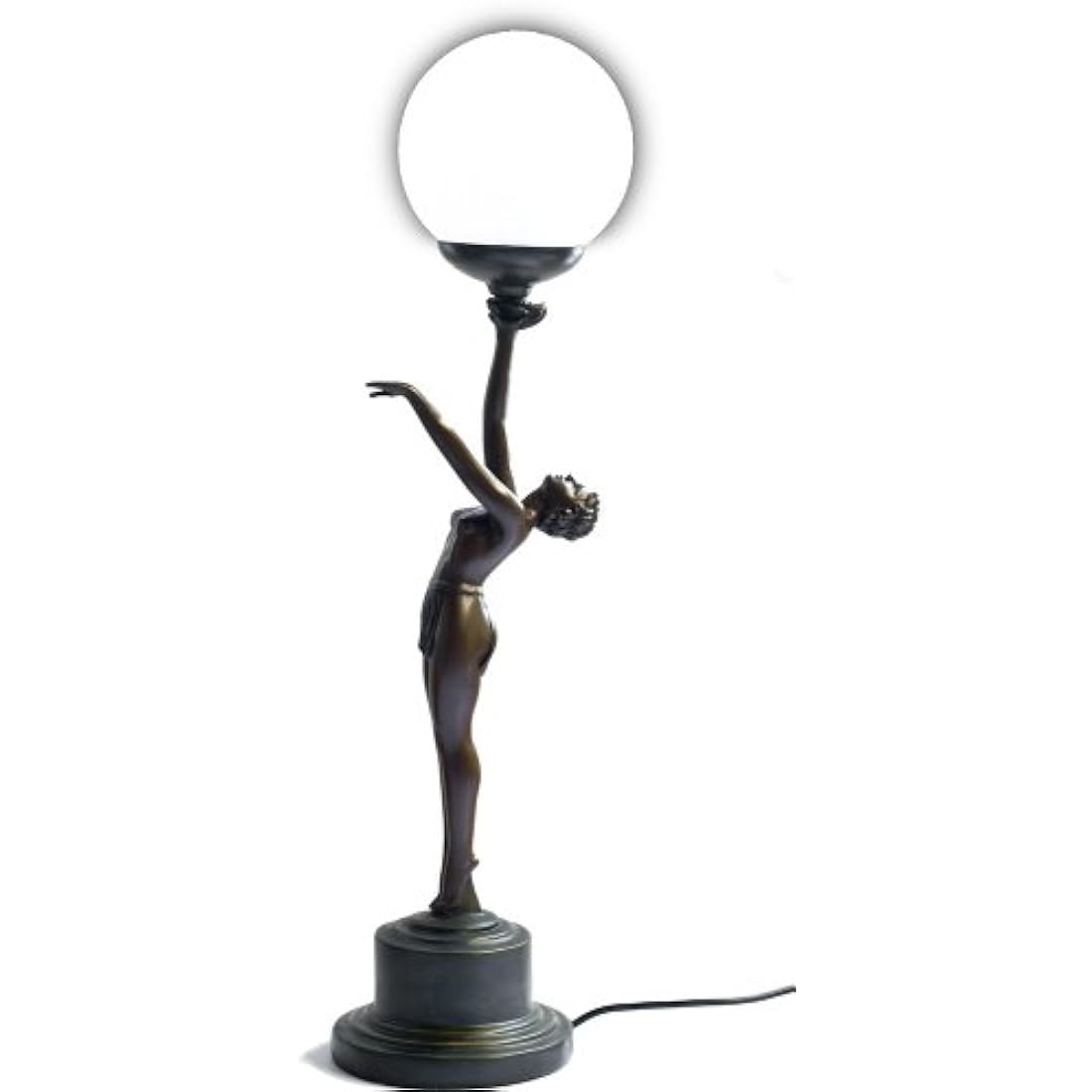 ART DECO BRONZE LIGHTING 'NORA STANDING' LADY LAMP