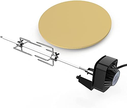 Onlyfire BRK-6064 BBQ Rotisserie Kit with Pizza Ring Compatible for Large Big Green Egg Ceramic Grill