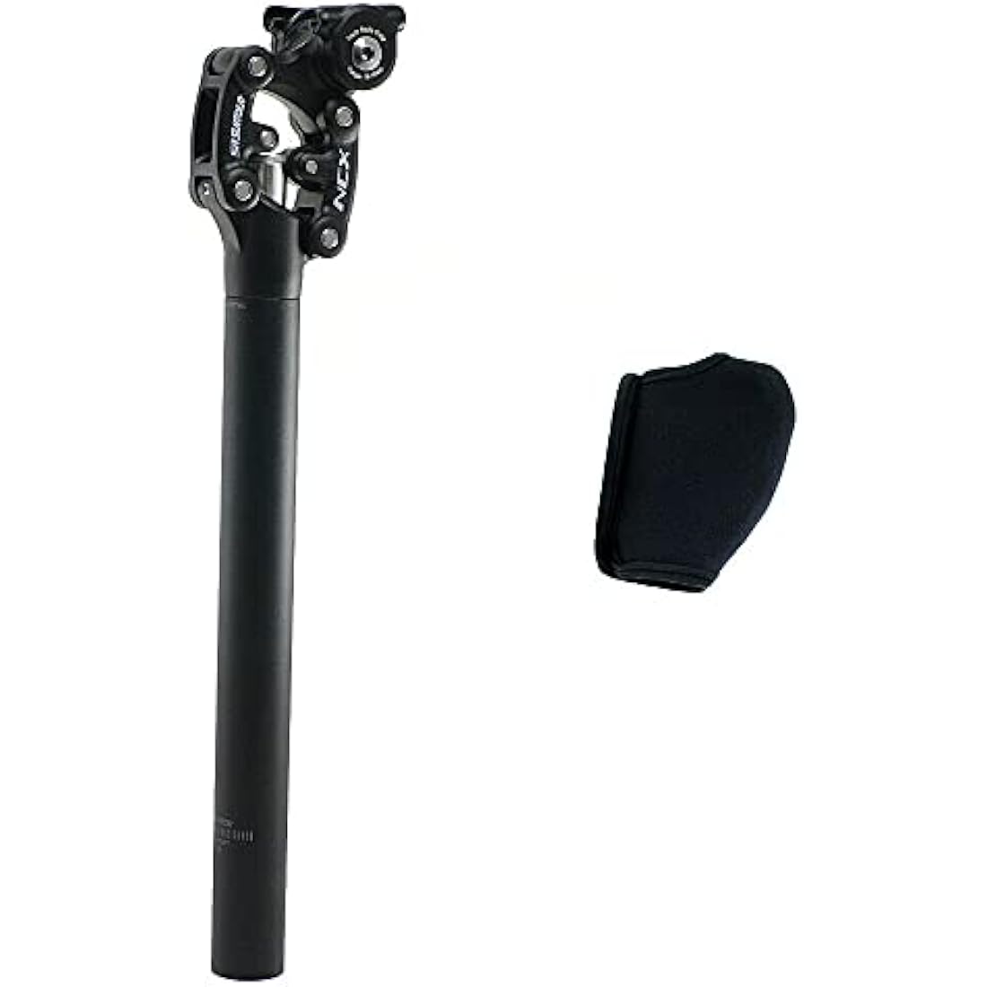 SR Suntour SP12 NCX Suspension Seat Post with Protective Cover 31.6X350mm,Black, VK1919