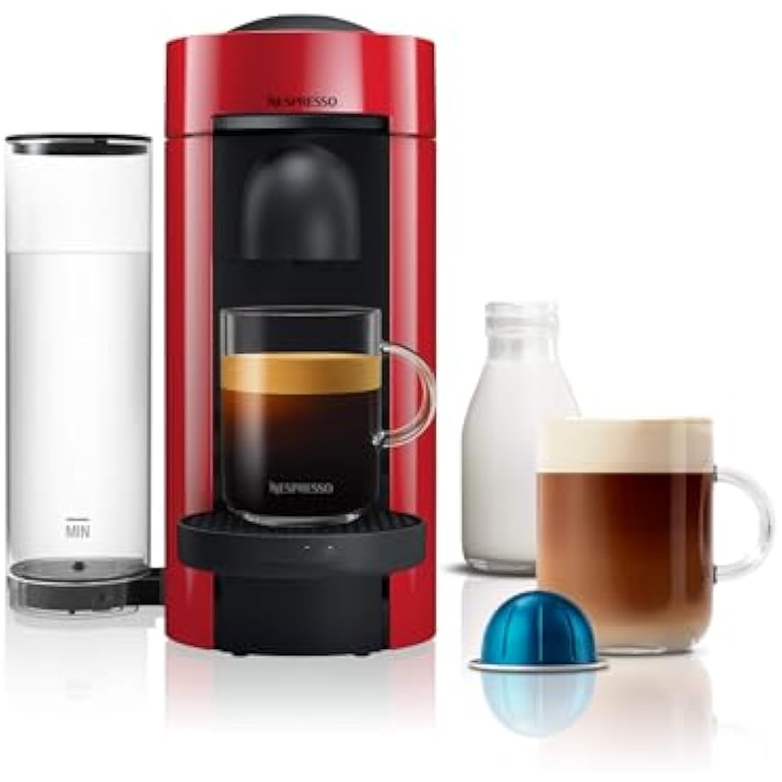 Nespresso Vertuo Plus Automatic Pod Coffee machine for Americano, Decaf, Espresso by Magimix in Red