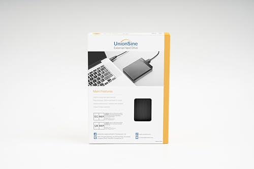 UnionSine HD2510 500GB USB 3.0 Ultra Slim Portable External Hard Drive HDD Compatible with PC, Mac, Laptop, Xbox, Xbox One, PS4 (Black)