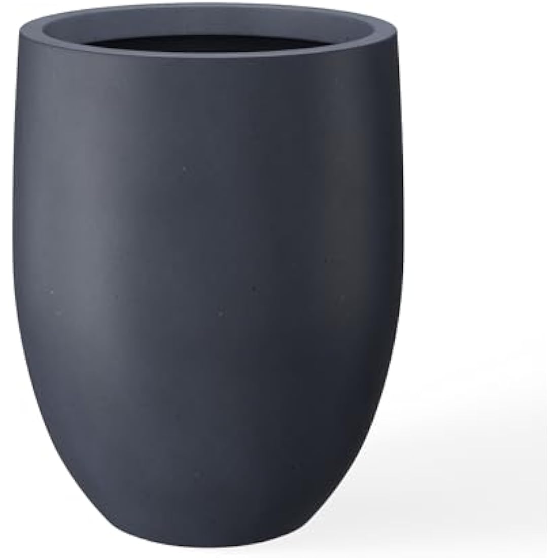 Kante Concrete Large Outdoor Indoor Planters, Decorative Pots with Drainage Holes, Modern Round Taper Style for Home and Garden, Dark Gray, 21.7" H