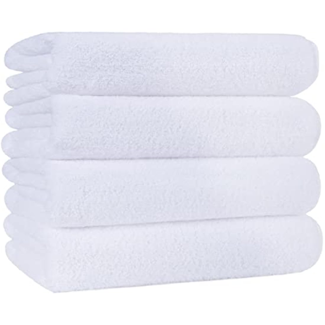 POLYTE Quick Dry Lint Free Microfibre Bath Towel, 76 x 145 cm, Pack of 4 (White)