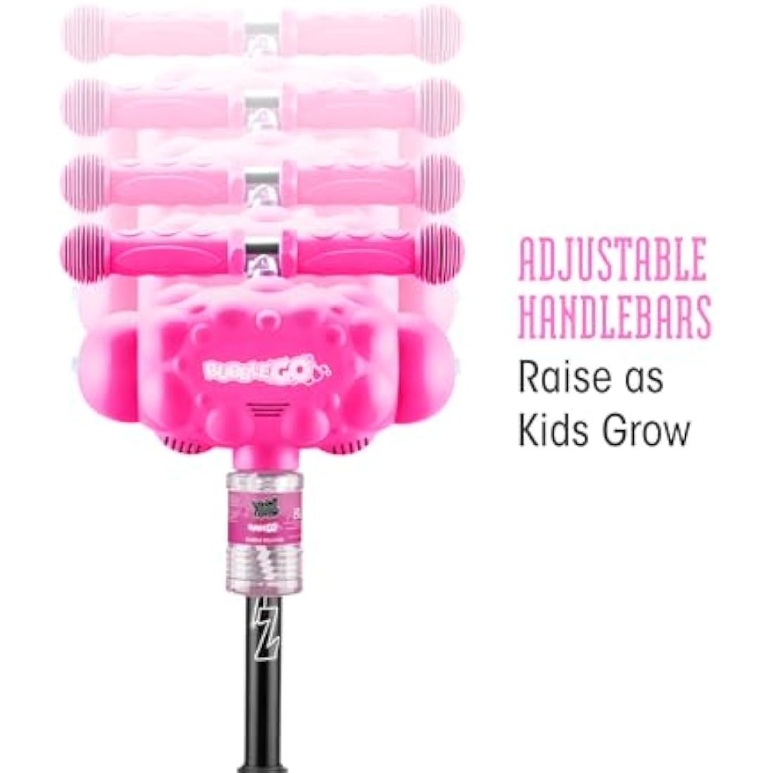 Xootz Kids Bubble Go Foldable Scooter, 3 Wheel Tri-Scooter with Bubble Machine, Tilt-and-Turn, Age 3+, Pink