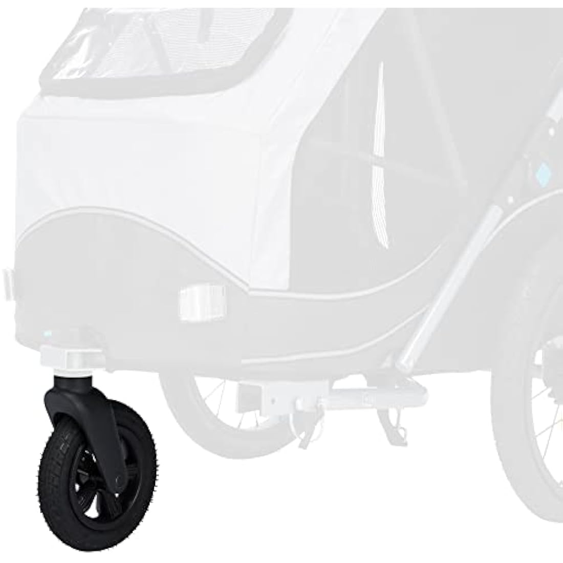 TRIXIE Buggy Front Wheel for Bicycle Trailers (12794/12796/12798) – Quick-click function – 360° joint – Rubber tyres – 12795