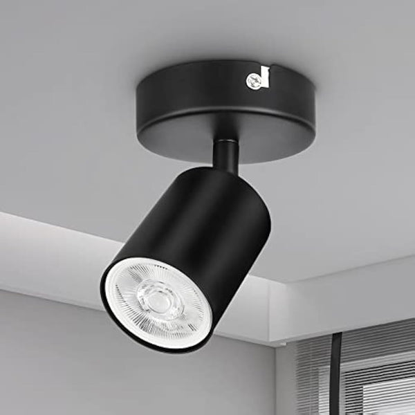 Dehobo Wall Light Spotlight Indoor in Matt Black Adjustable Spot Light with GU10 Socket LED Compatible Industrial Ceiling Wall Spot Light for Kitchen Lounge Bedroom Dining Room