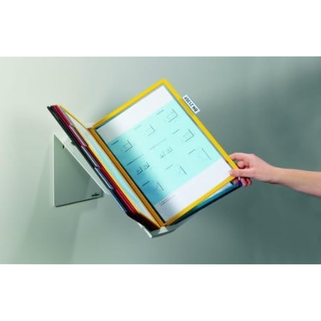Durable VARIO PRO Display Panel Desk Unit | 10 Panels and Tabs in Assorted Colours | Rotates 90° | Ideal for Display ing A4 Documents