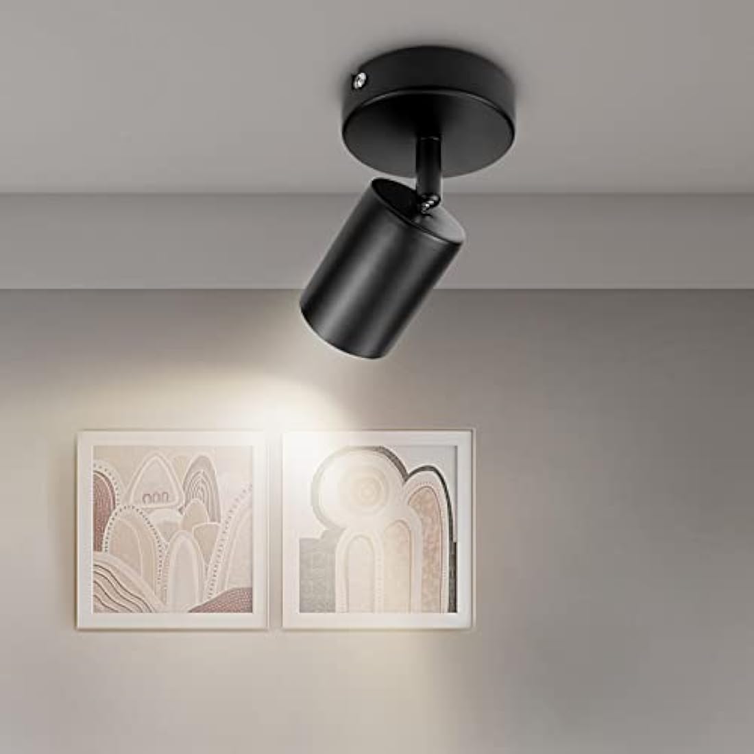 Dehobo Wall Light Spotlight Indoor in Matt Black Adjustable Spot Light with GU10 Socket LED Compatible Industrial Ceiling Wall Spot Light for Kitchen Lounge Bedroom Dining Room